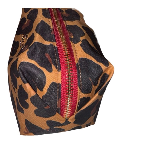 Coach Leopard Small Nylon Cosmetic Brown & Black Pouch - Picture 4 of 6